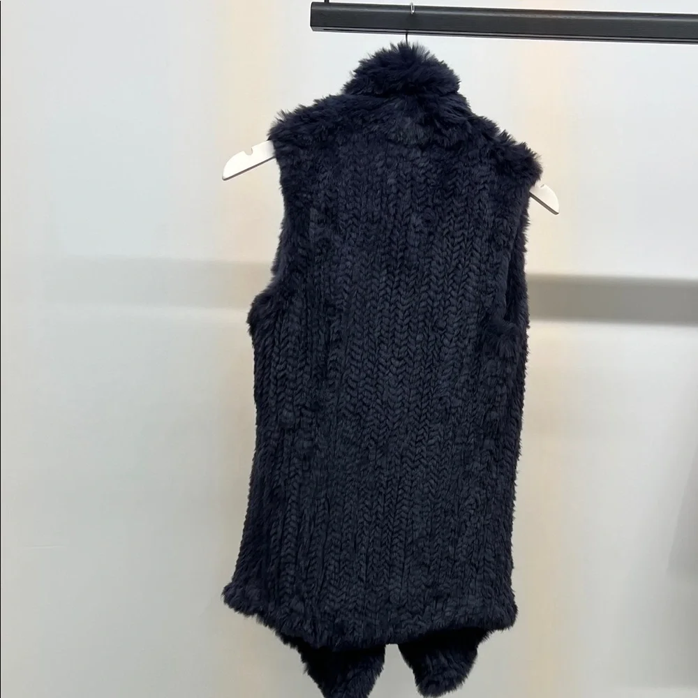 Navy Rabbit Fur Vest - Picture 5 of 5